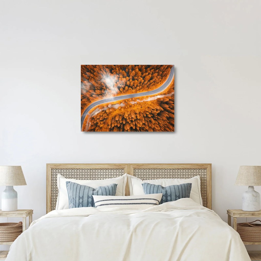 Sklenený obraz - Horská cesta (70x50 cm)
