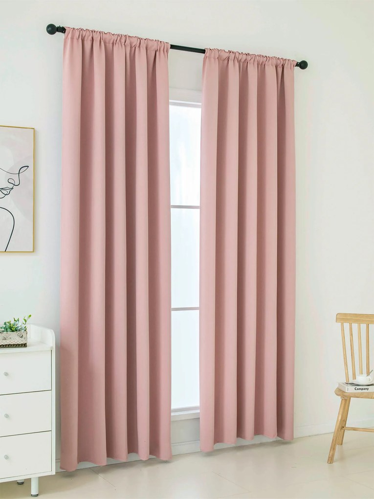 Blackout závesy Elias púdrové – 140 × 250 cm (2 ks) - riasiaca stuha