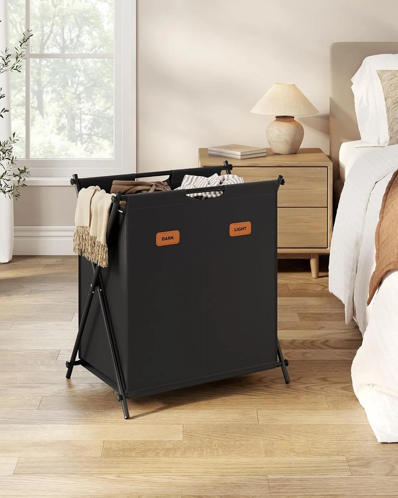 Koš na prádlo Ribbed 115 L černý