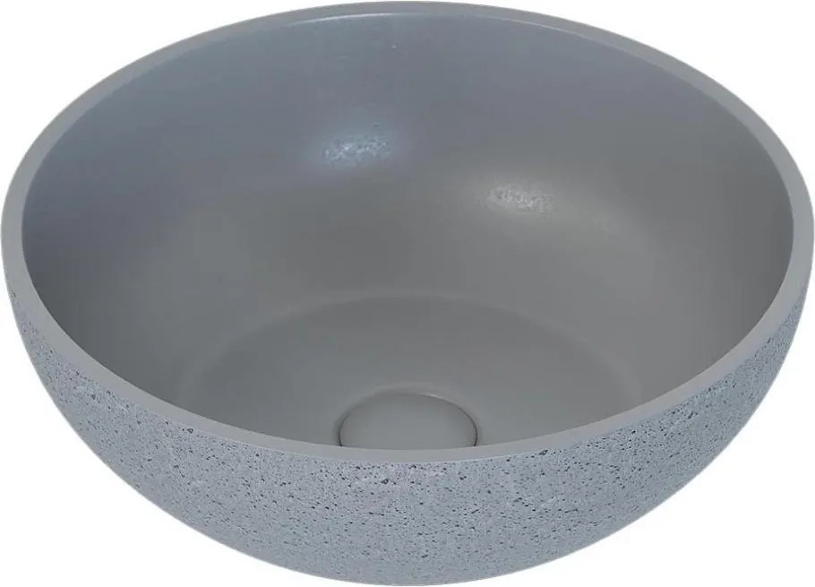 Umývadlo na dosku BERGEN, priemer 39 cm, betón/šedá