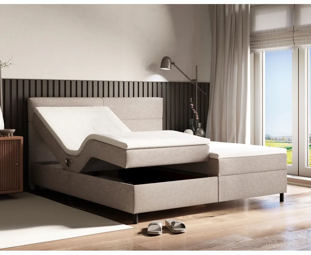 Elektrická polohovacia boxspringová posteľ BONNIE 180 x 200 cm