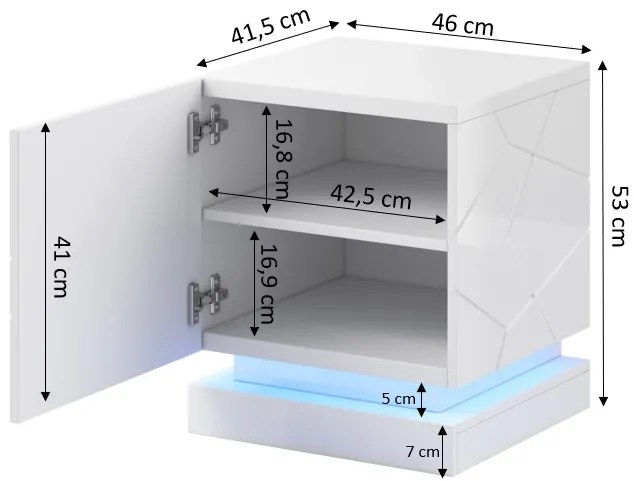 Cama Čierny nočný stolík Qiu (2 ks)