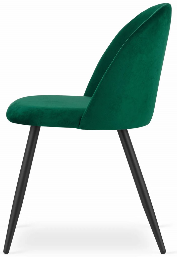 Dekorstudio Zamatová jedálenská stolička BELLO - tmavo zelená