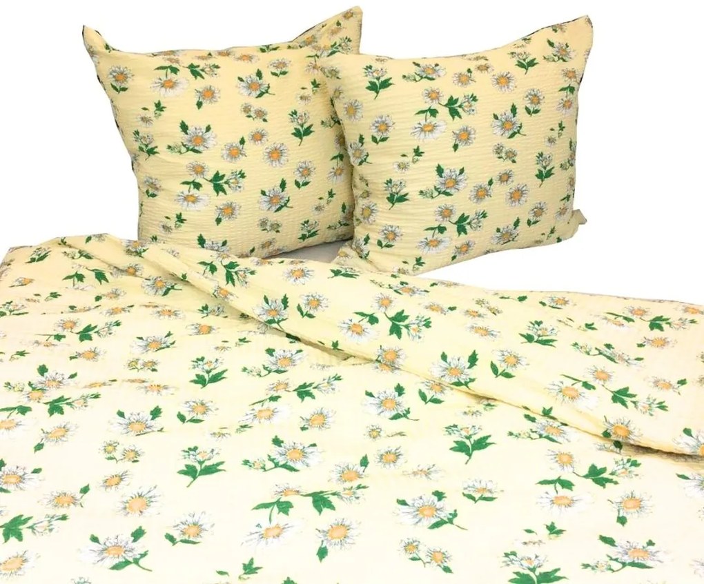 Obliečky krepové Margaretky TiaHome - 1x Vankúš 90x70cm, 1x Paplón 140x200cm