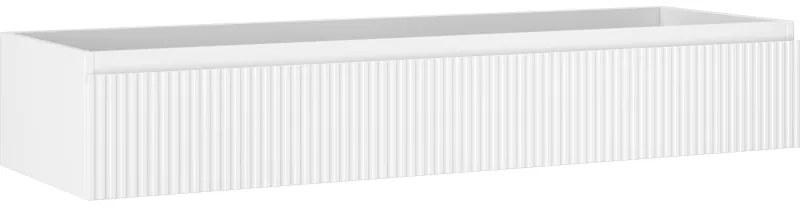 Mexen Rivel, kúpeľňová skrinka pod umývadlo 140 cm, 1 zásuvka, drážkovaná, biela matná, 91A20-14023-1-BF01