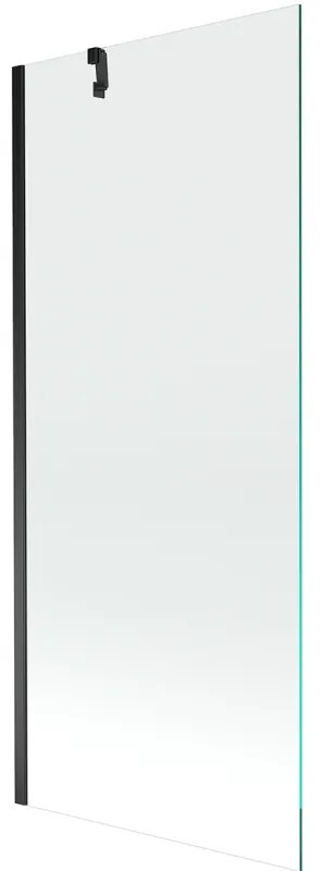 Mexen Next, vaňová zástena 1-krídlová 80 x 150 cm, fixné krídlo, 6 mm číre sklo, čierny profil, 895-080-000-00-00-70