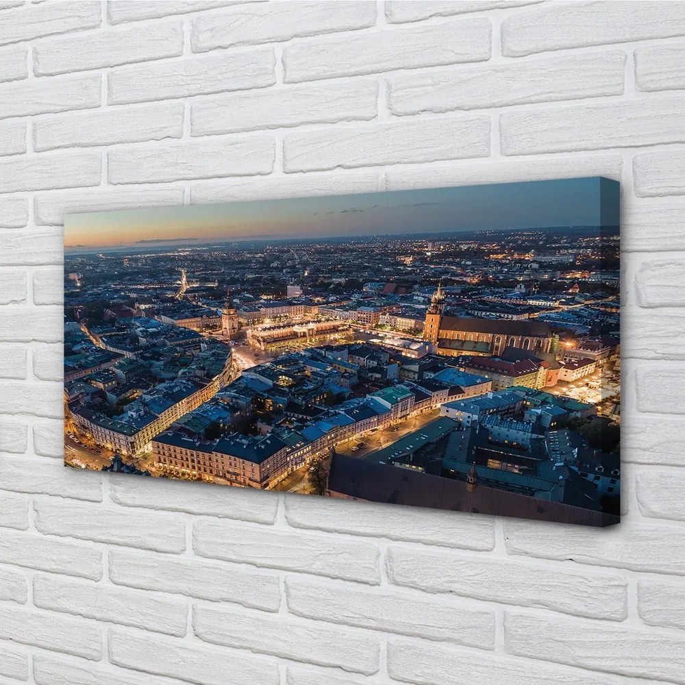 Obraz na plátne Krakov nočné panorama 140x70 cm