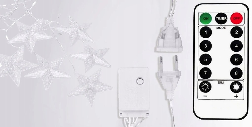 Toolight Tutumi, LED záves 250 cm (CD005) + diaľkové ovládanie, CHR-00331