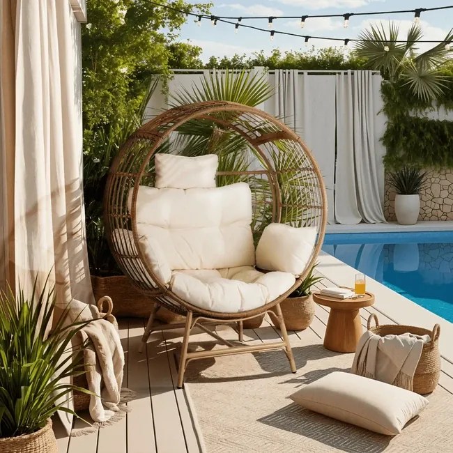 Dizajnové záhradné kreslo Orion béžová