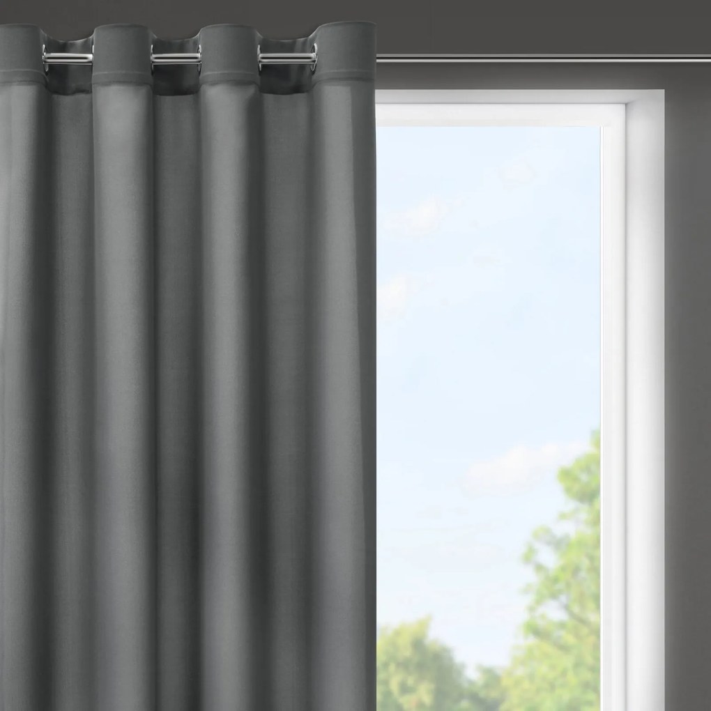 KRÁTKY ZÁVES NA KRÚŽKOCH RITA 140X175 CM GRAFITOVÁ