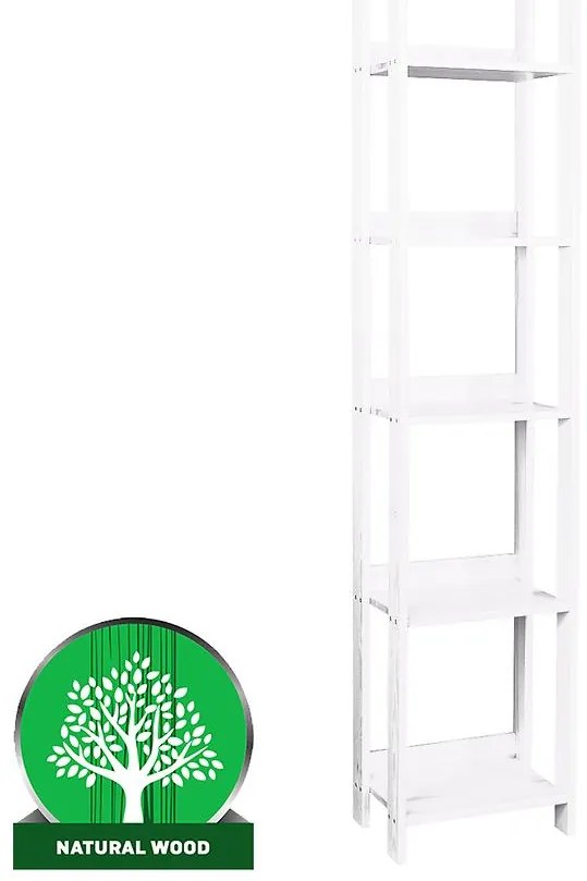 Regál 45 borovica morená biela