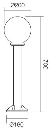 Redo 9769 - Vonkajšia lampa SFERA 1xE27/28W/230V IP44