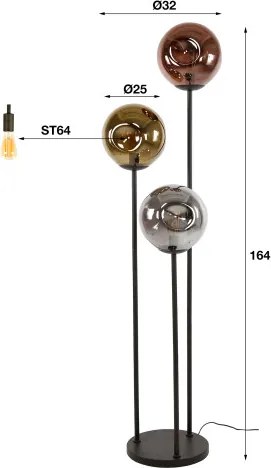 Stojaca lampa 74-50B Stellar 3L Multicolour Glass - Komfort-nábytok