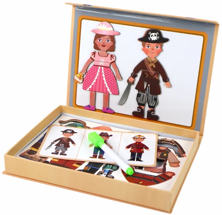 Lean Toys Sada edukačných magnetických puzzle – Kreslené postavičky