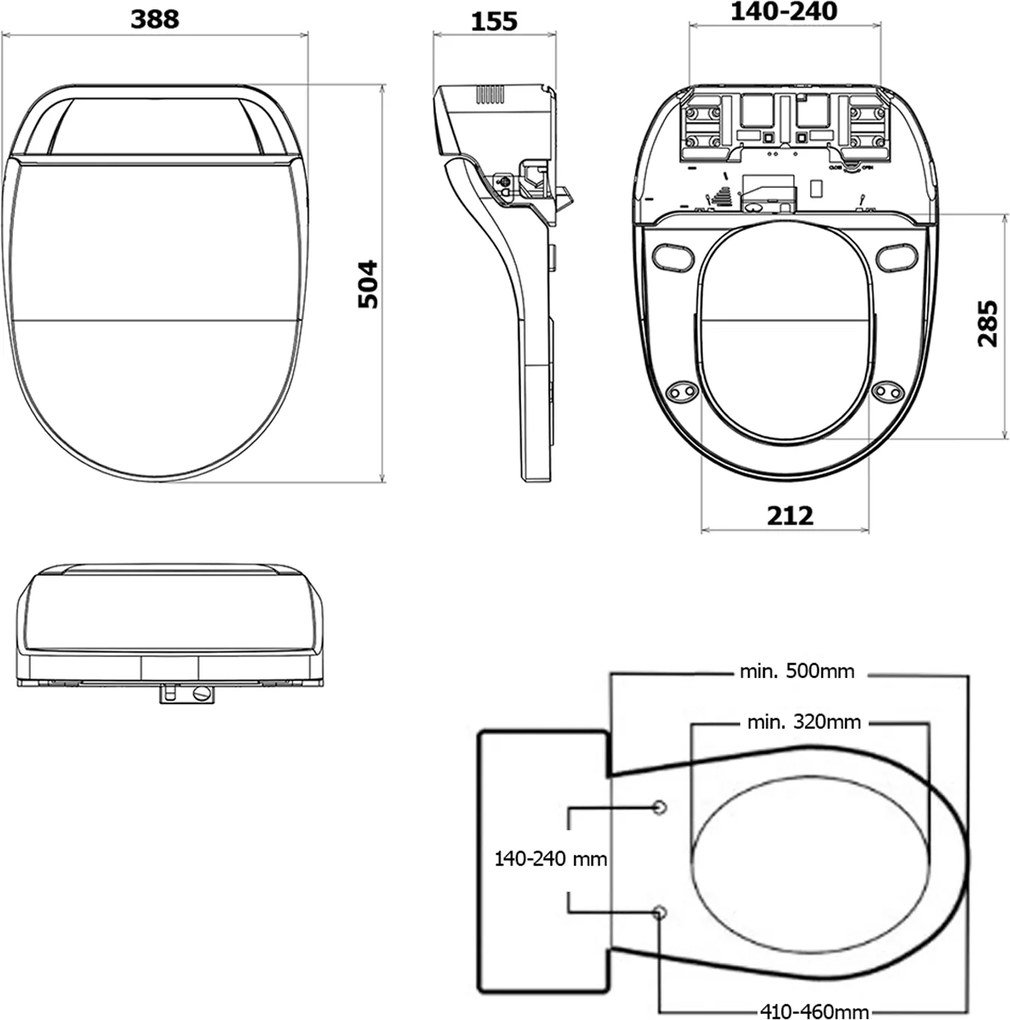 Sapho Sapho, PURA BIG závěsné WC s elektronickým bidetem USPA LUX, UB-6635RU-1