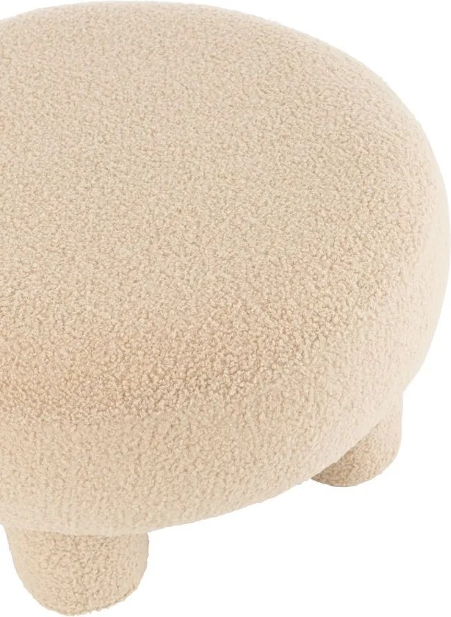 Béžová okrúhla stolička Teddy Bouclé Beige - Ø 52*28 cm