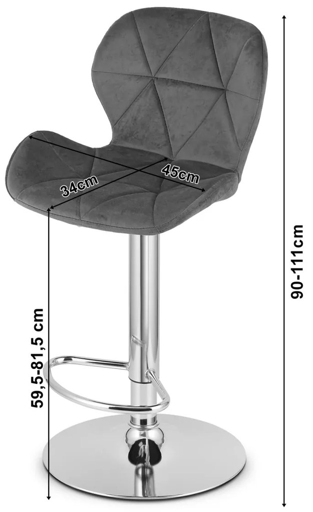 AKCIA Barová stolička z eko kože s čiernou nohou WEST, čierna II. akosť