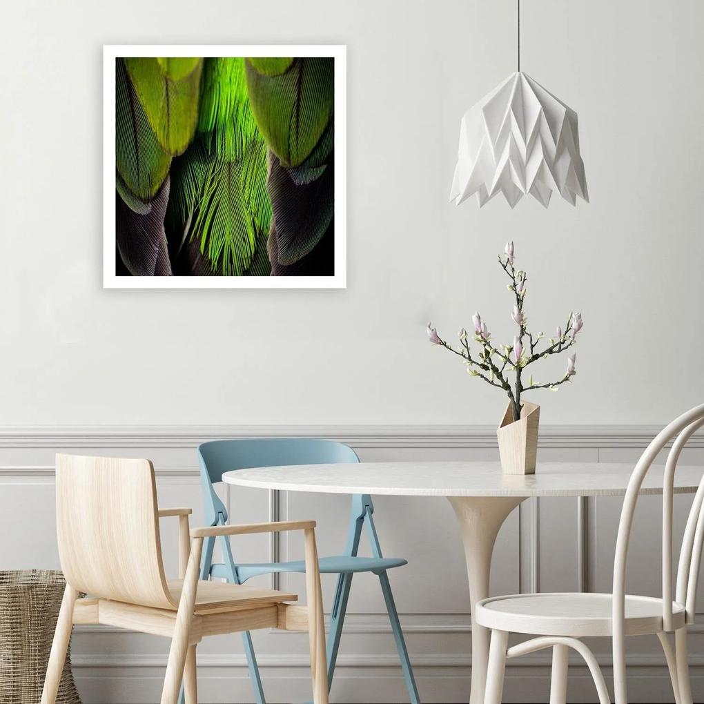Gario Obraz na plátne Limetkovo zelené perie Rozmery: 30 x 30 cm