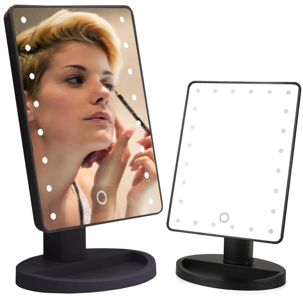 Kozmetické zrkadlo s LED osvetlením | čierne