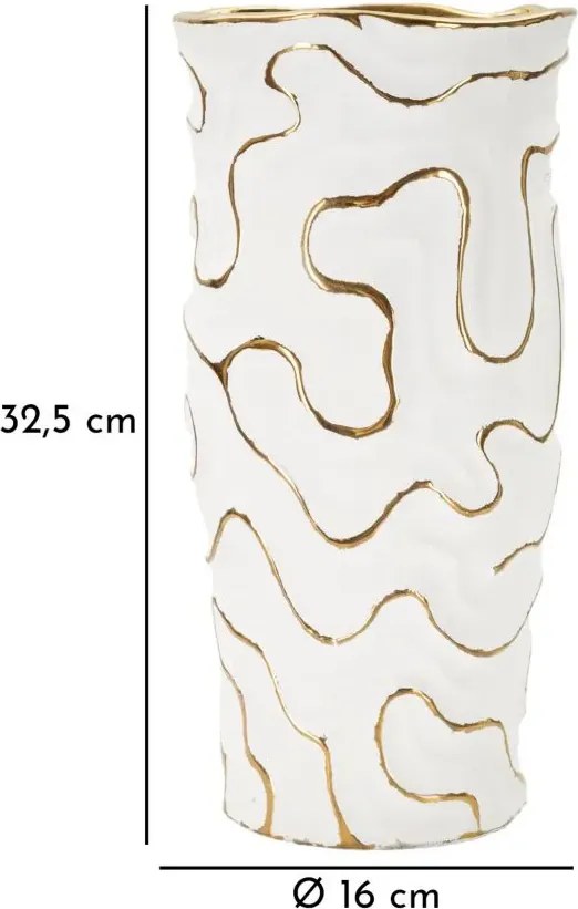Váza Adore 32 cm zlatá/biela