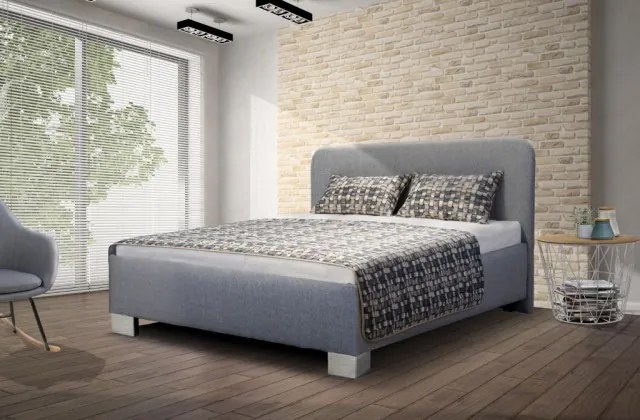 Čalúnená posteľ Arlo 140x200, sivá, vrátane matraca a ÚP