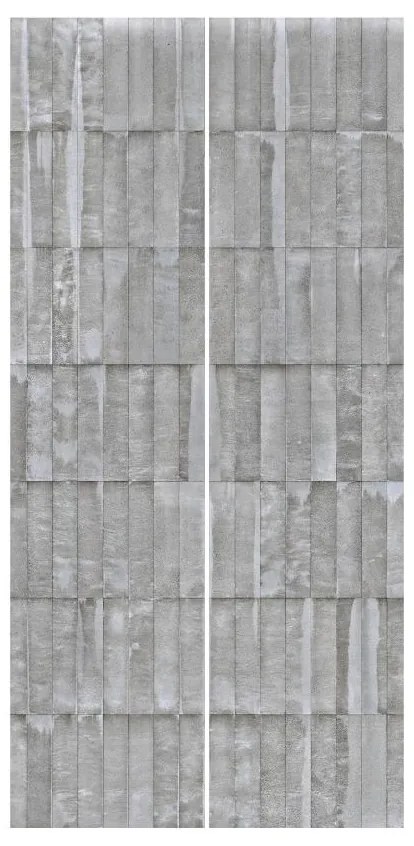 Súprava posuvnej záclony - Concrete Tile Wallpaper -2 panely