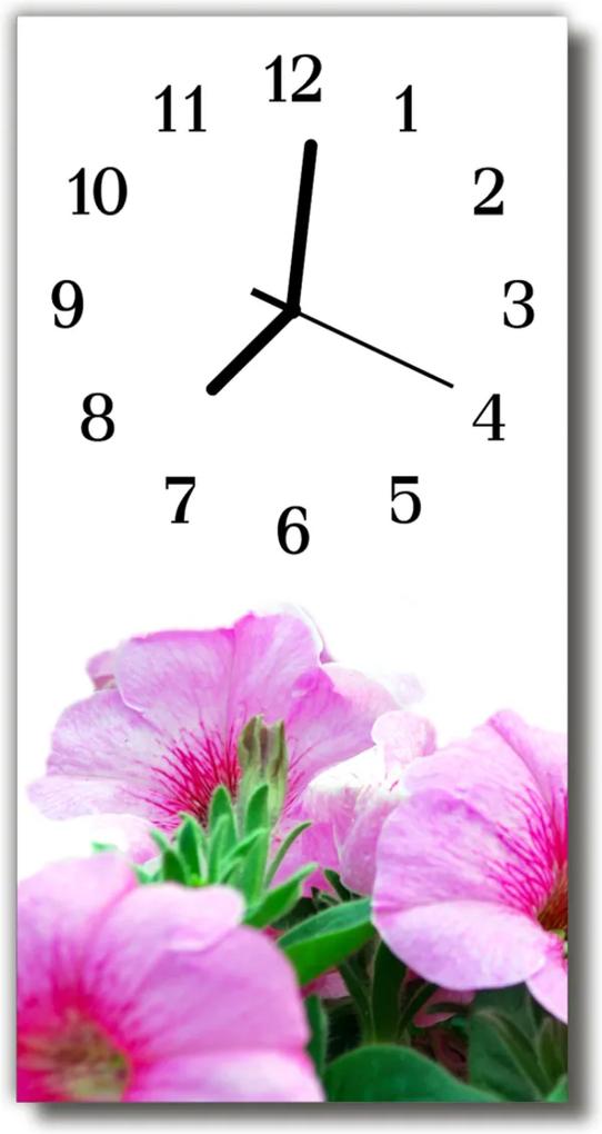 Sklenené hodiny vertikálne  Kvety farebné Primrose