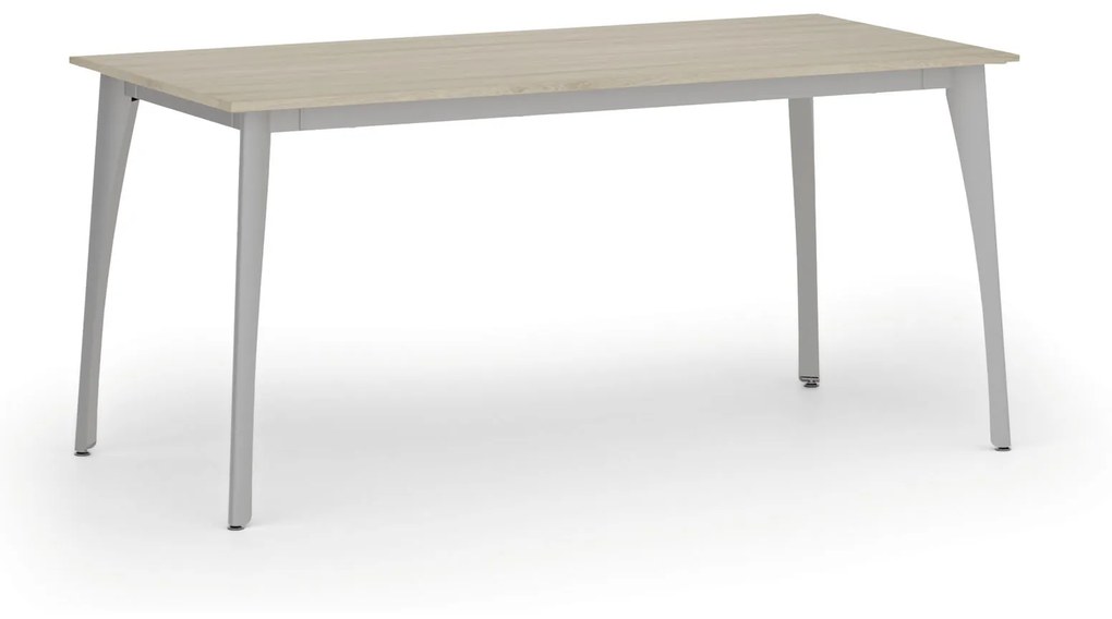 Rokovací stôl PRIMO OMEGA, 1600 x 800 mm, sivá podnož, dub prírodný