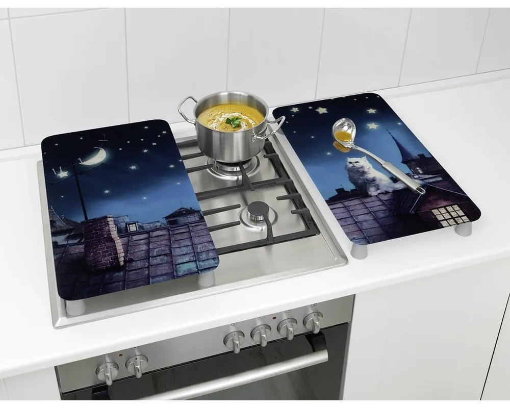 Kryty na sporák v súprave 2 ks z tvrdeného skla 30x52 cm - Maximex