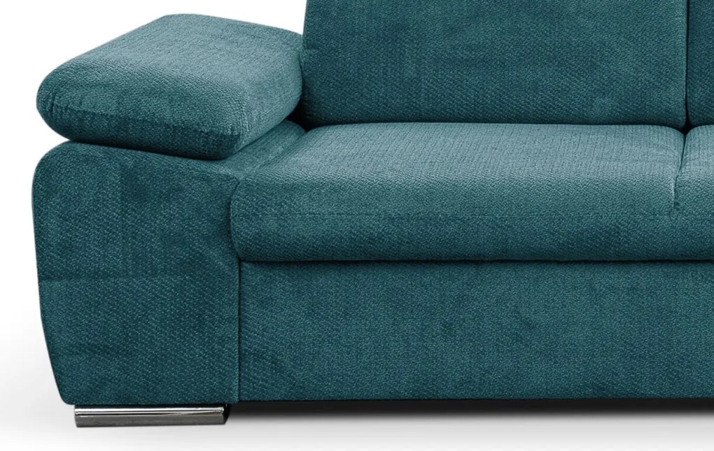 Rohová sedačka Aldon, petrolejová štruktúrovaná látka, pravý roh