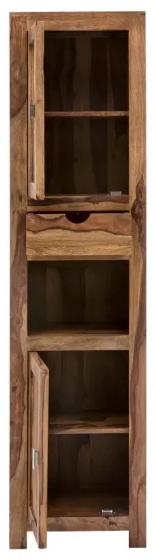 furniture-nabytek.cz - Masívna kúpeľňová skriňa Lagos z palisandrového dreva, lakovaná, hnedá – 45×35×185 cm