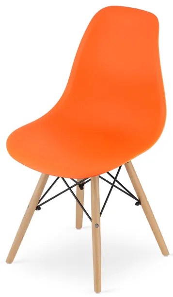 Set dvoch jedálenských stoličiek OSAKA oranžové (hnedé nohy) 2ks