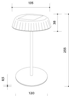 LED Stmievateľná solárna nabíjacia stolná lampa VIVIEN LED/3W/5V 2700K IP54 čierna