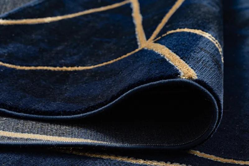 Modrý koberec EMERALD exkluzívny/glamour granat/zlatý Veľkosť: 160x220cm