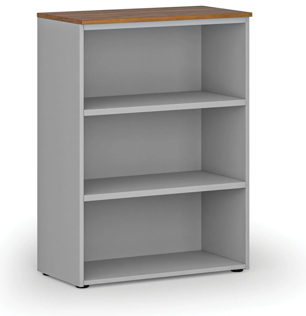 Kancelársky regál PRIMO GRAY, 800 x 420 x 1087 mm, sivá/orech