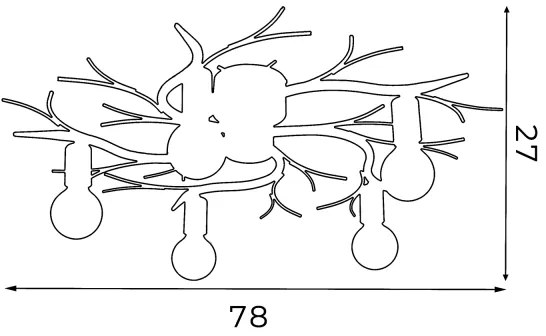 Stropné svietidlo GARNISH 5xE27/15W/230V biela/patina