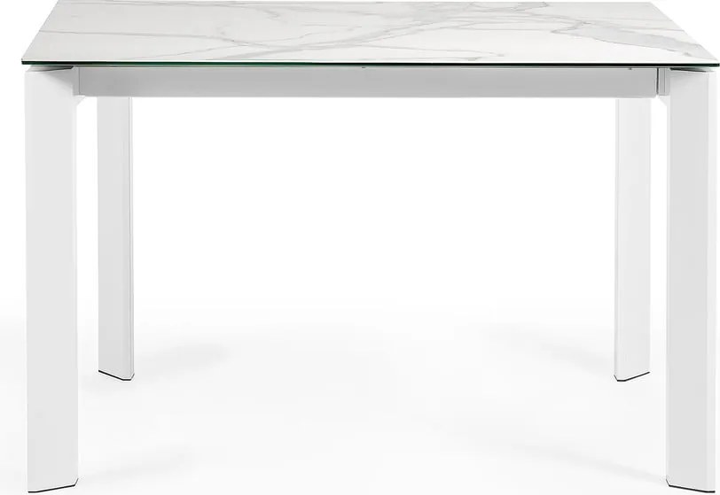Rozkladací jedálenský stôl s prídavnou doskou s doskou v dekore mramoru 80x120 cm Axis – Kave Home
