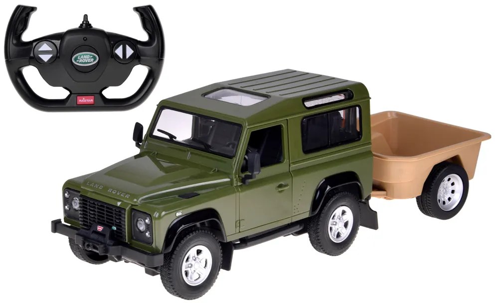 Auto na diaľkové ovládanie Rastar Land Rover Defender 1:14 so svetlami RC0712 Farba: zelená