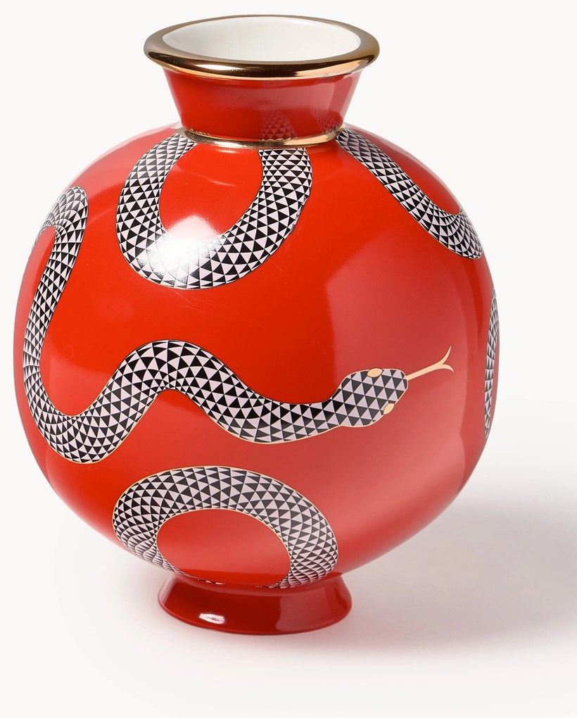 Porcelánová váza so zlatými akcentmi Eden, V 23 cm