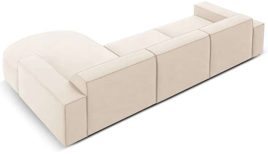 Béžová zamatová rohová pohovka (pravý roh) Jodie - Micadoni Home