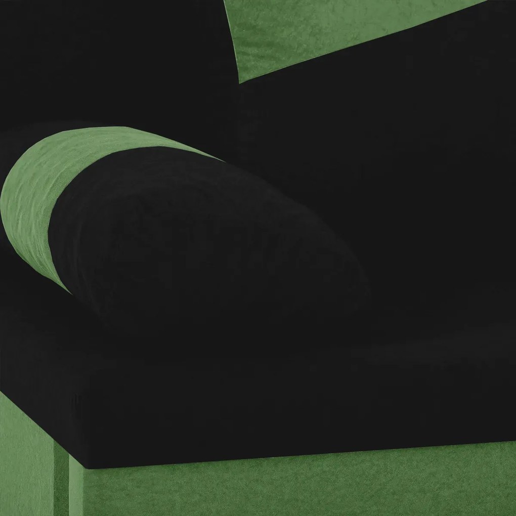 Rozkládací pohovka ROLO Černá/Zelená