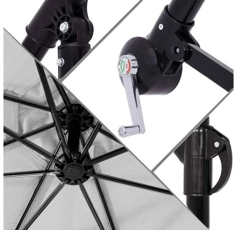 Záhradný slnečník 300 cm SPRINGOS GU0027 – sivý