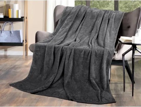 Flanelová deka Cashmere Dots 150x200 cm, antracitová%