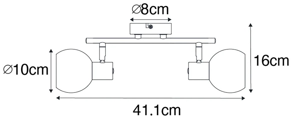 Inteligentné stropné svietidlo čierne s dymovým sklom vrátane 2 Wifi P45 - Vidro
