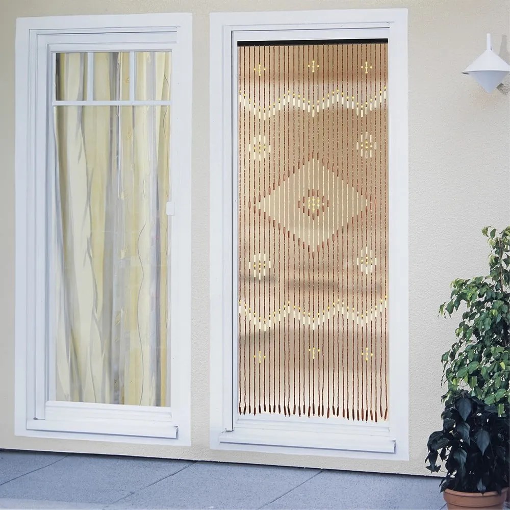 Bambusový záves do dverí v prírodnej farbe 90x200 cm Rhombus – Maximex