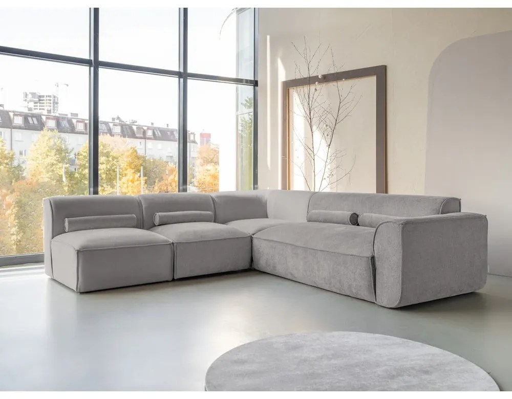 Svetlosivá rohová pohovka (ľavý roh) Flex Felix – Miuform