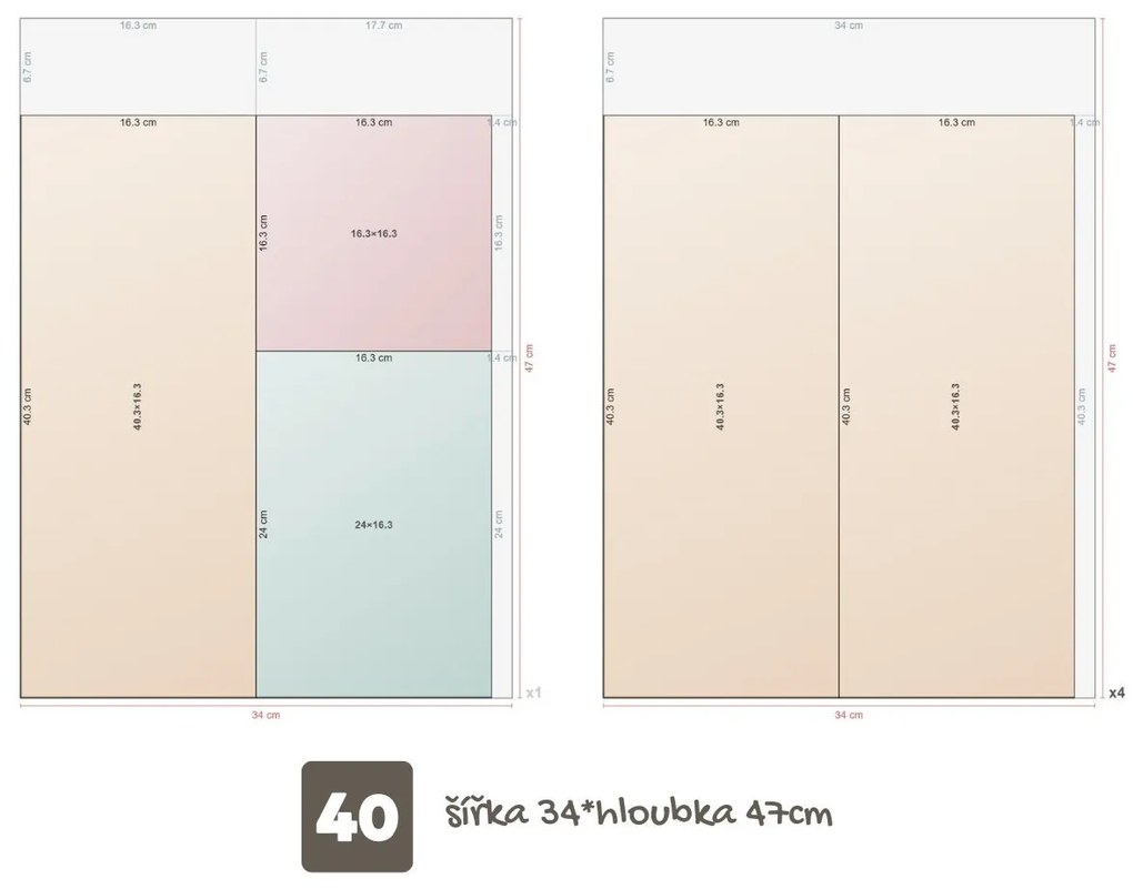 Organizér do zásuvky, príborník 2v1 GREY na varešky a nože 40 x 26,5 cm