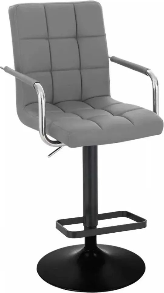 LuxuryForm DESIGN Barová stolička VERONA na čiernom tanieri - šedá