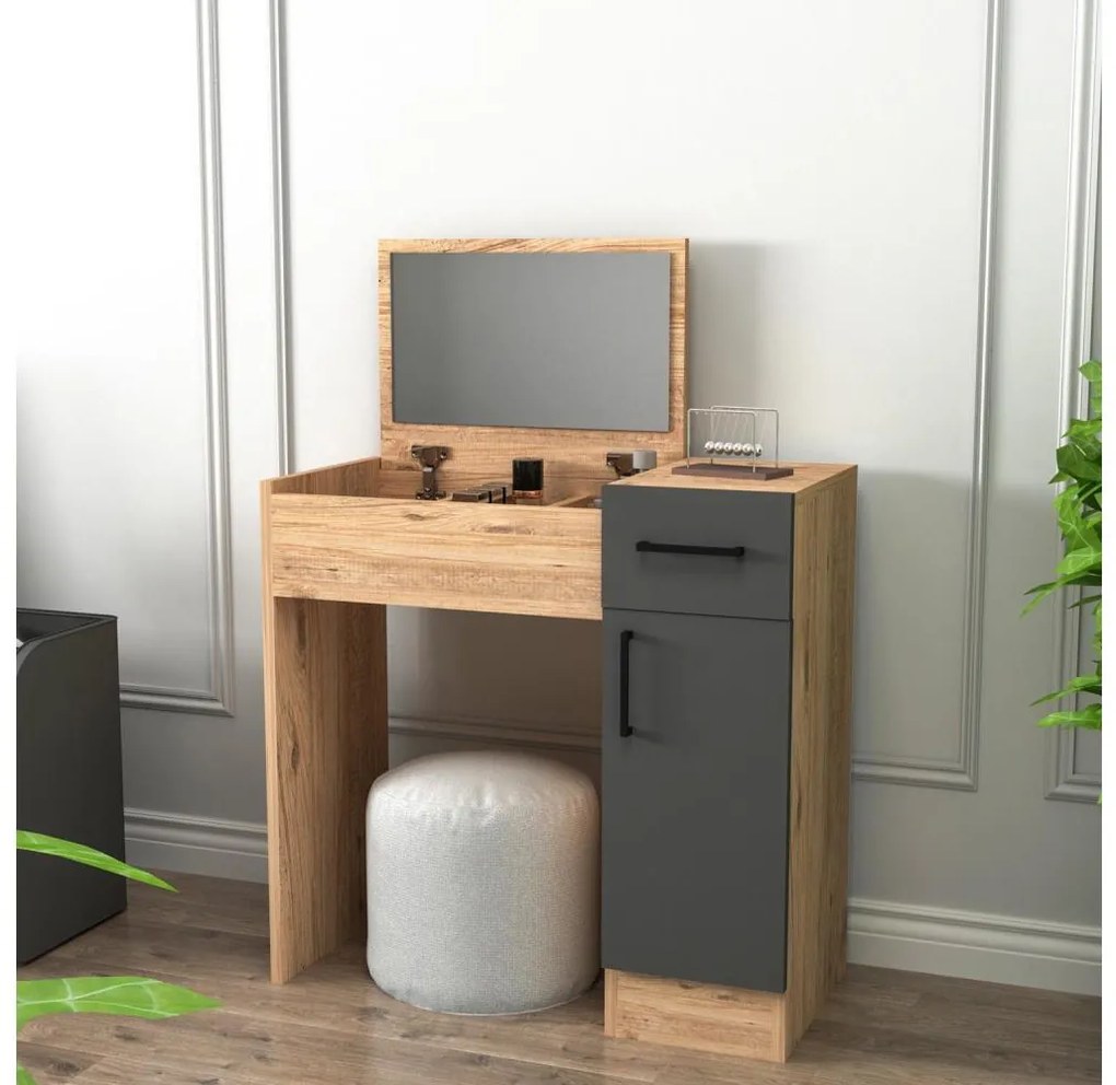 Toaletný stolík INCI 108,8x77 cm borovica atlantic/antracit