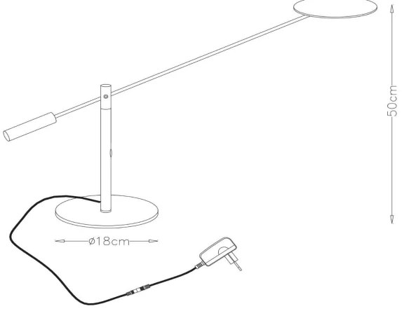 Lucide 19666/09/30 - LED Stmievateľná stolná lampa ANSELMO LED/9W/230V čierna